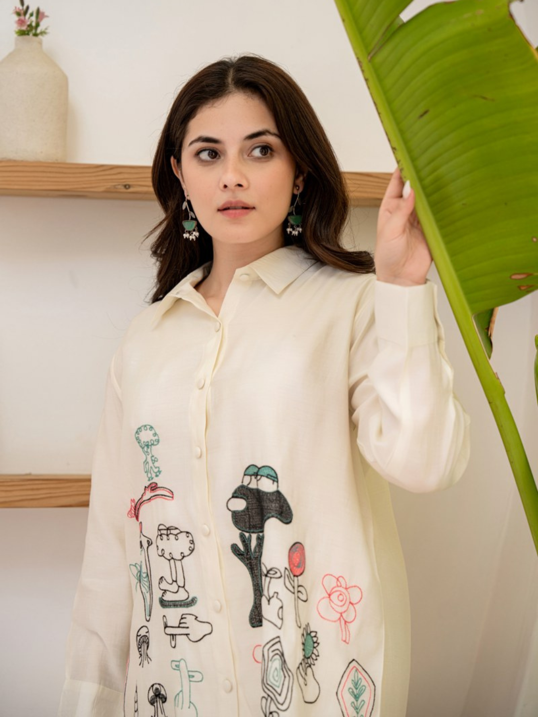 Cartoon Embroidered Co-ord Set