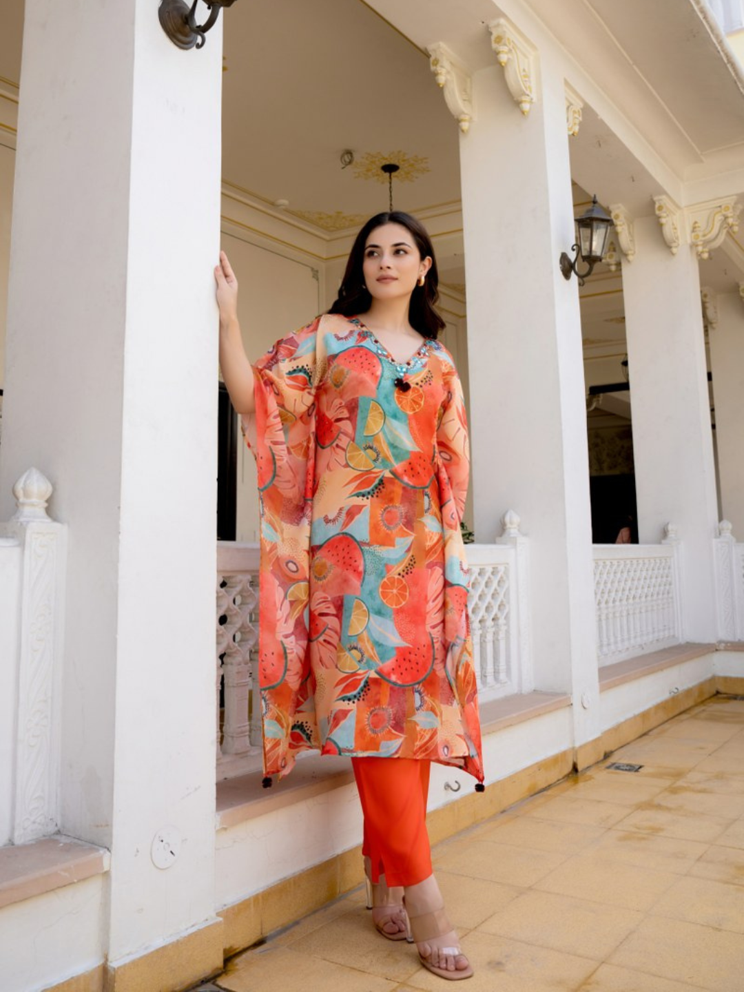 Fruit Printed Kaftan Set