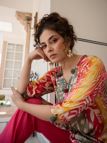Multicolour Batik Print Co-ord Set