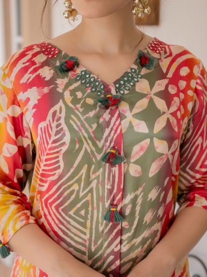 Multicolour Batik Print Co-ord Set