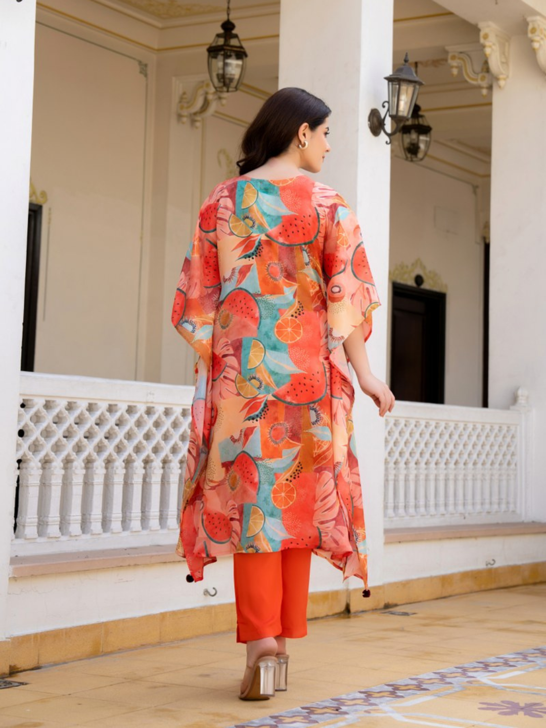 Fruit Printed Kaftan Set