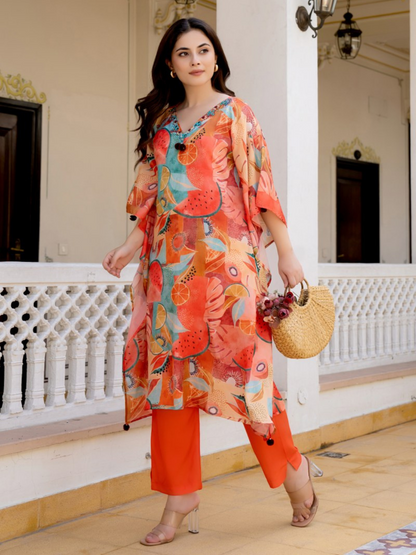 Fruit Printed Kaftan Set